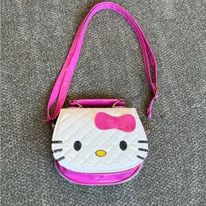 Hello Kitty Quilted Pink and White Crossbody Bag